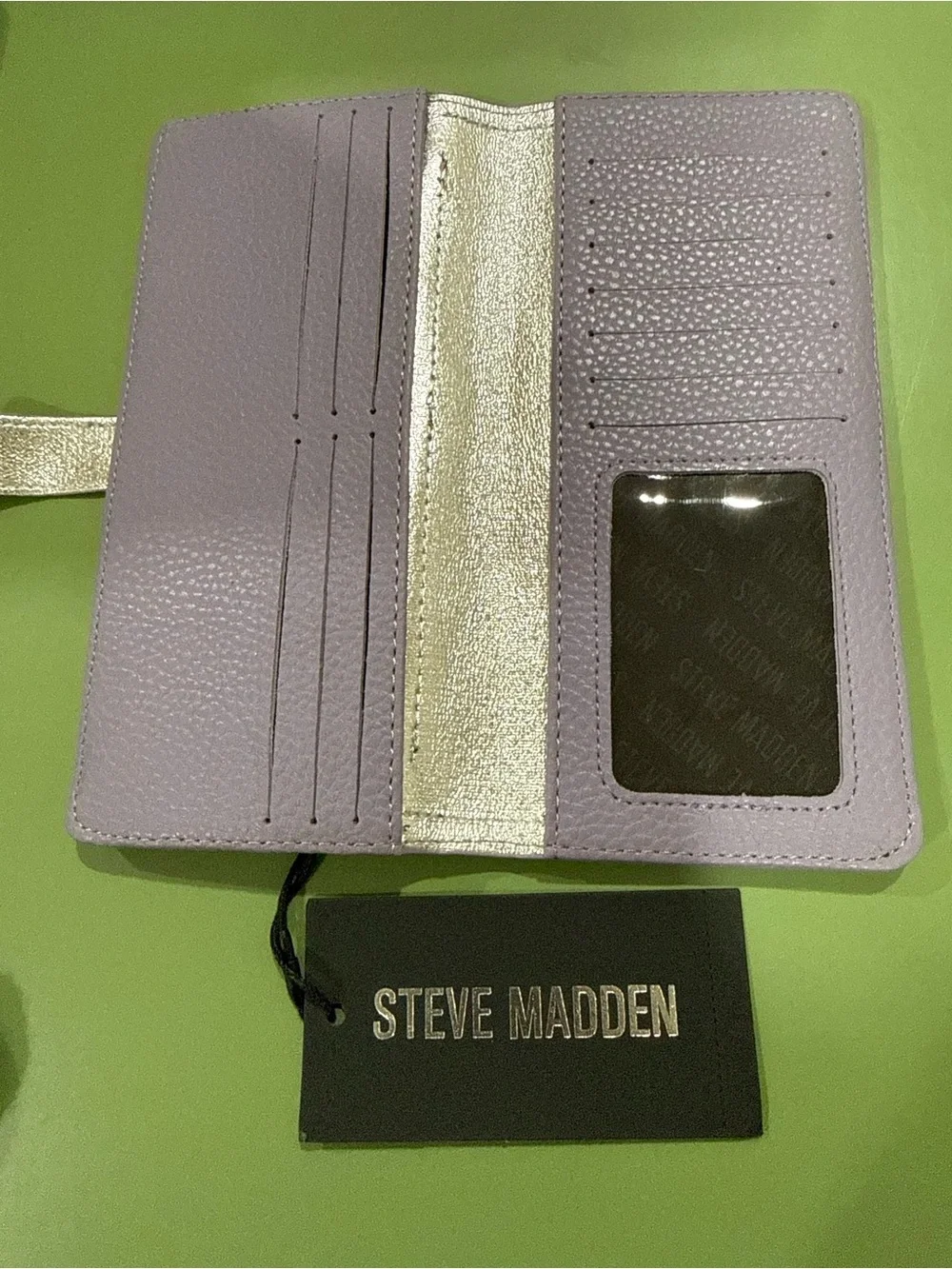 Steve Madden Lilac Textured Wallet with Gold Hardware